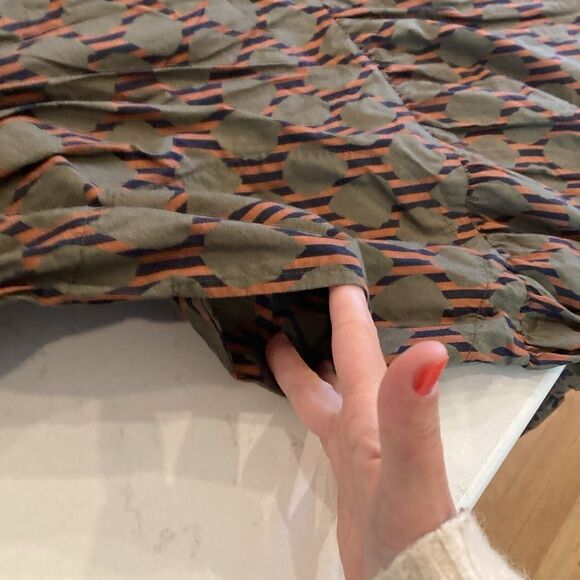 Tuckernuck Oliphant V-Neck Maxi Dress 100% Cotton Tiered Earthy Polka Dot XS - Picture 10 of 11